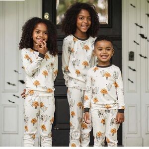 Burt's Bees Cream Pajama Set with Pumpkin and Ghost Print